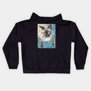 Milo Siamese  cat Kids Hoodie